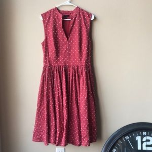 J. Peterman Red Midi Dress